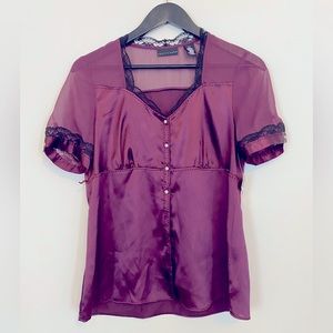 New. Vintage Apostrophe blouse. Wine, deep purple. Medium. Gothcore. Fairycore.